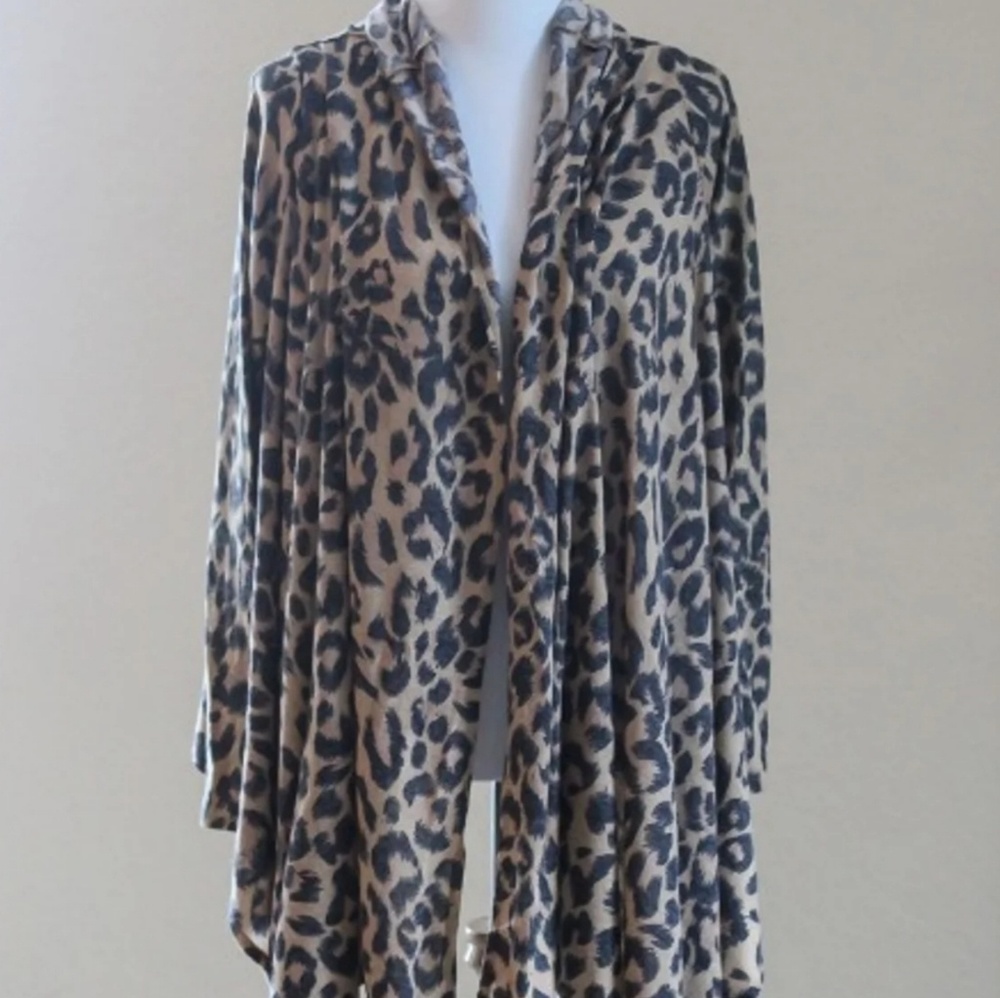 OhMG! Animal Print Long Sleeve Open Front Cardigan